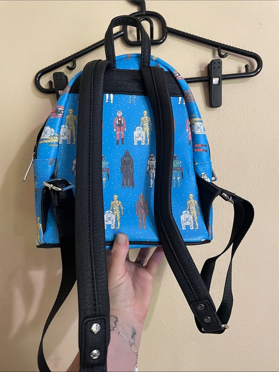 AUTHENTIC Star Wars Loungefly Blue Retro Toy Characters Backpack main image 7
